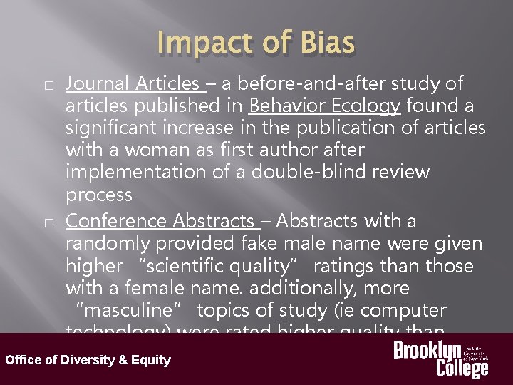 Impact of Bias Journal Articles – a before-and-after study of articles published in Behavior