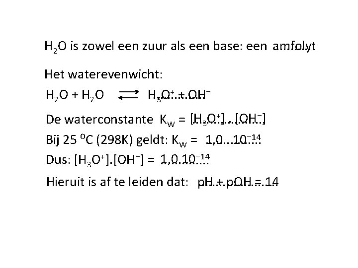 H 2 O is zowel een zuur als een base: een. . . amfolyt