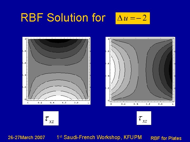 RBF Solution for 26 -27 March 2007 1 st Saudi-French Workshop, KFUPM RBF for