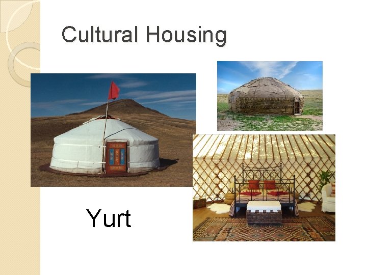 Cultural Housing Yurt 