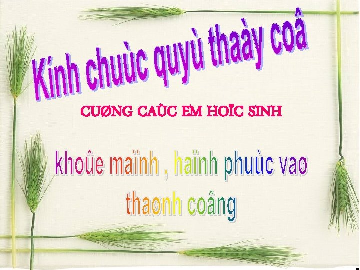 CUØNG CAÙC EM HOÏC SINH 