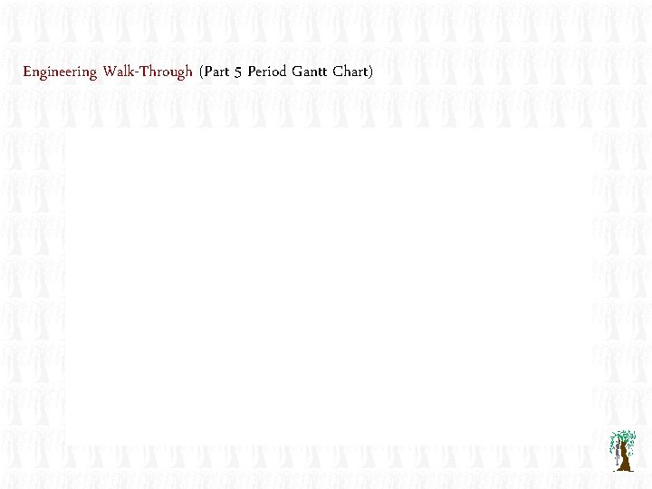 Engineering Walk-Through (Part 5 Period Gantt Chart) 