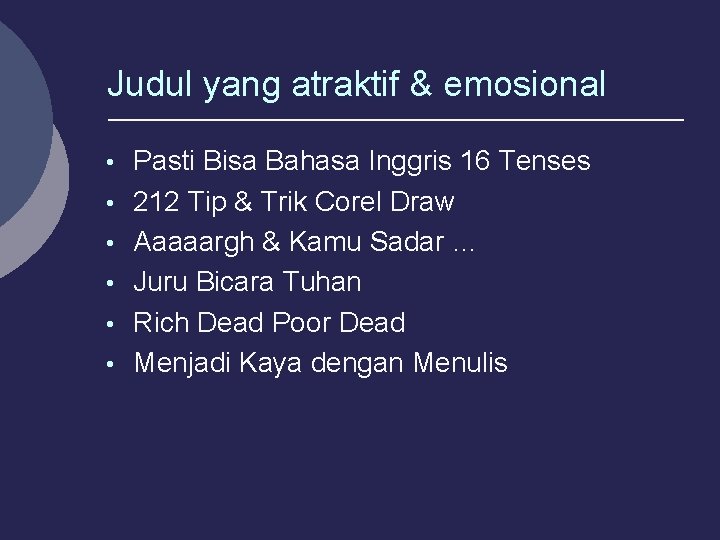 Judul yang atraktif & emosional • Pasti Bisa Bahasa Inggris 16 Tenses • 212