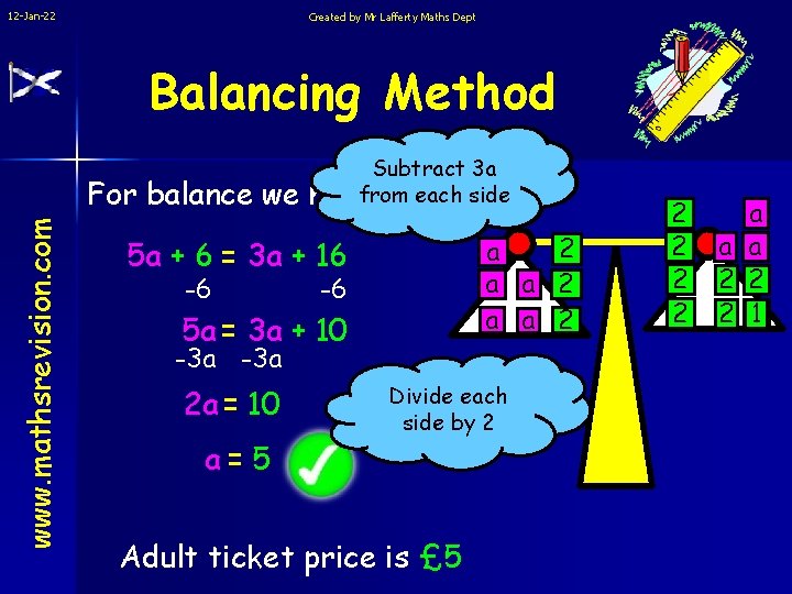 12 -Jan-22 Created by Mr Lafferty Maths Dept Balancing Method www. mathsrevision. com For