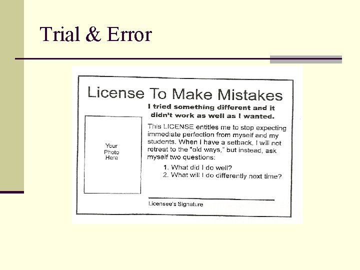 Trial & Error 