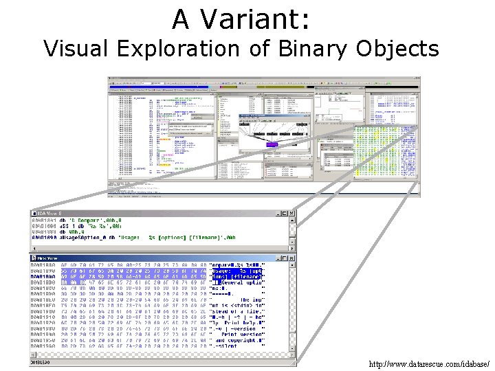A Variant: Visual Exploration of Binary Objects http: //www. datarescue. com/idabase/ 