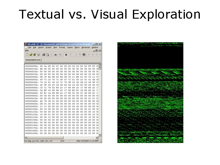 Textual vs. Visual Exploration 