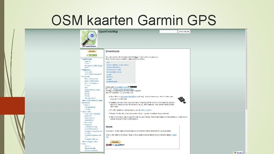 OSM kaarten Garmin GPS 