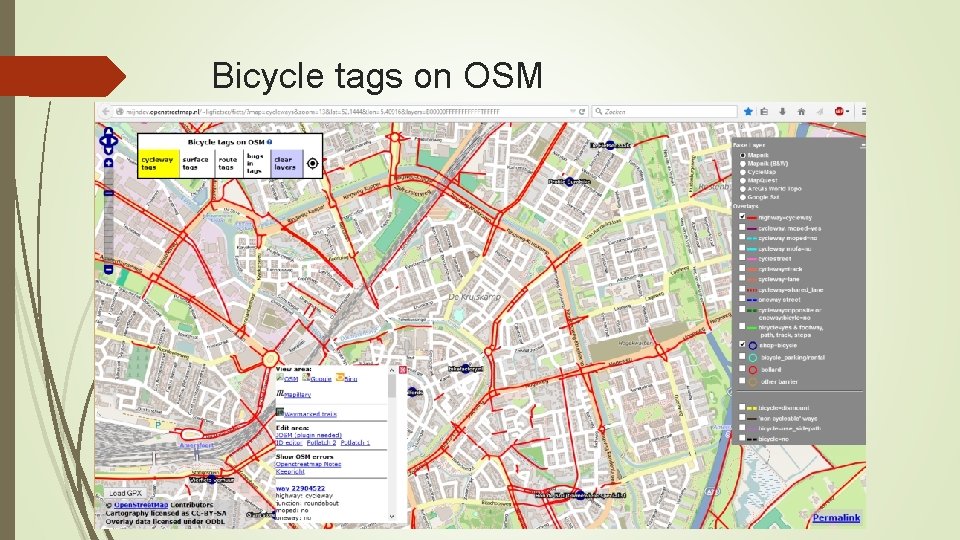 Bicycle tags on OSM 