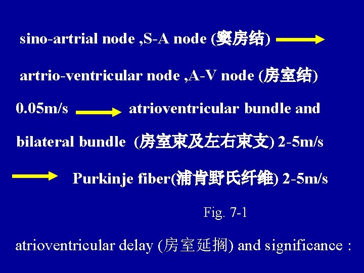 sino-artrial node , S-A node (窦房结) artrio-ventricular node , A-V node (房室结) 0. 05