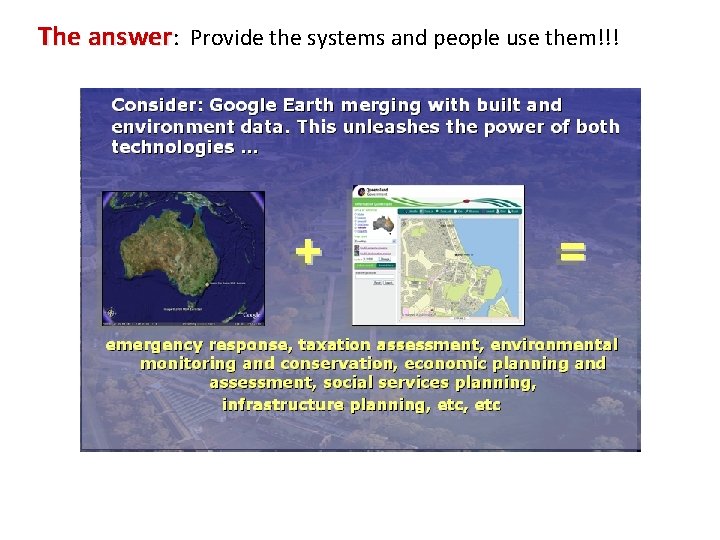 The answer: Provide the systems and people use them!!! 