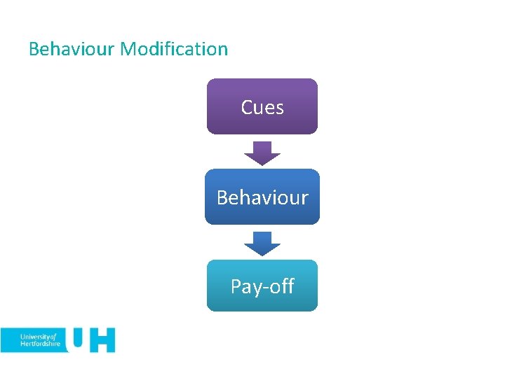 Behaviour Modification Cues Behaviour Pay-off 