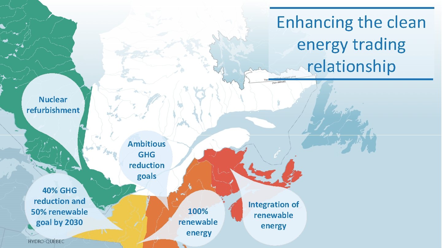 Enhancing the clean energy trading relationship Nuclear refurbishment Ambitious GHG reduction goals 40% GHG