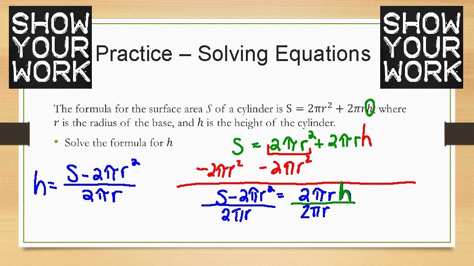 Practice – Solving Equations 