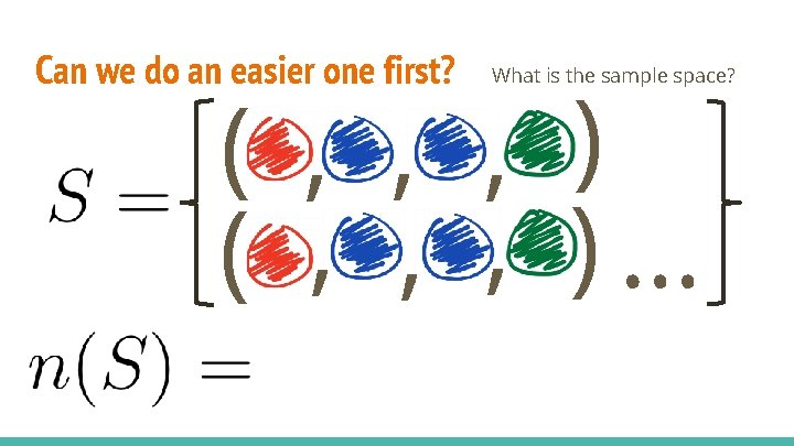 Can we do an easier one first? What is the sample space? ( ,