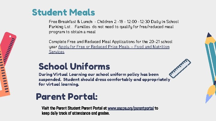 Student Meals Free Breakfast & Lunch - Children 2 -18 - 12: 00 -12: