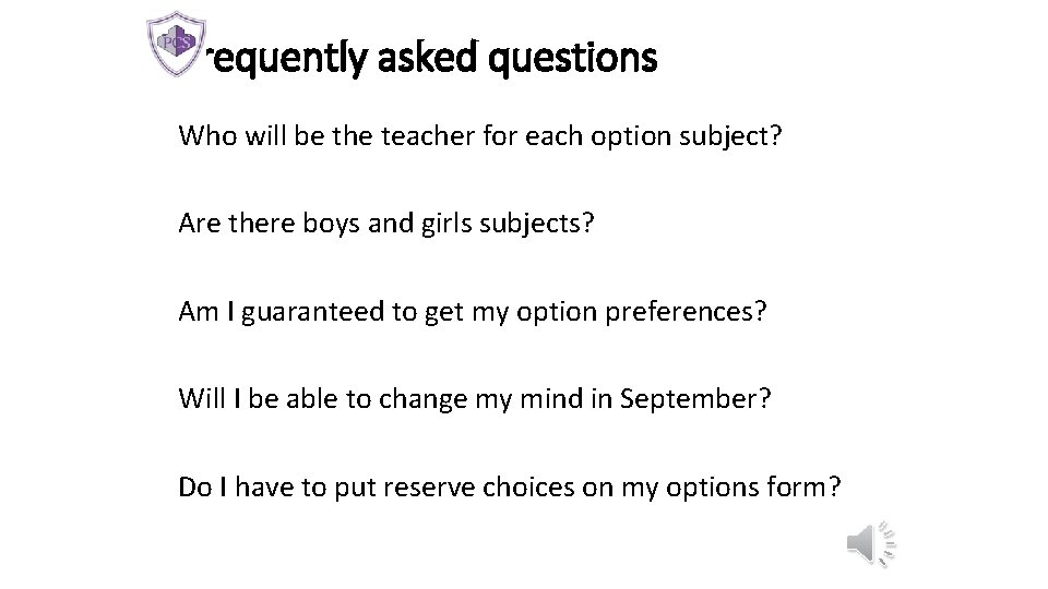 Frequently asked questions Who will be the teacher for each option subject? Are there Frequently asked questions Who will be the teacher for each option subject? Are there