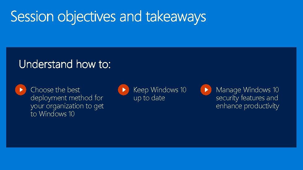 Choose the best deployment method for your organization to get to Windows 10 Keep Choose the best deployment method for your organization to get to Windows 10 Keep