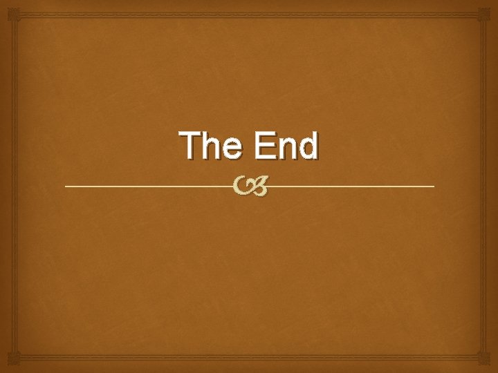 The End 
