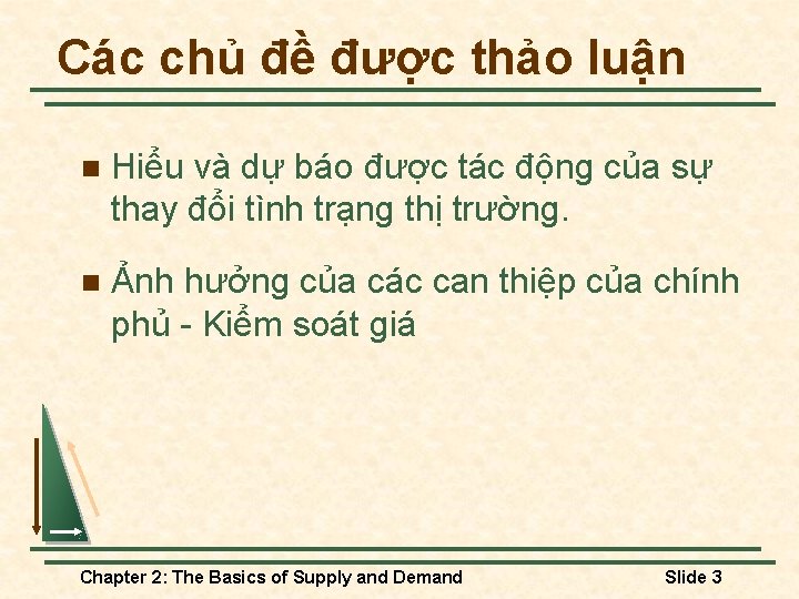 Các chủ đề được thảo luận n Hiểu và dự báo được tác động