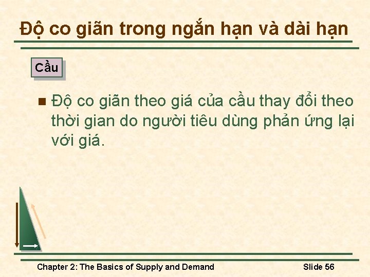 Độ co giãn trong ngắn hạn và dài hạn Cầu n Độ co giãn