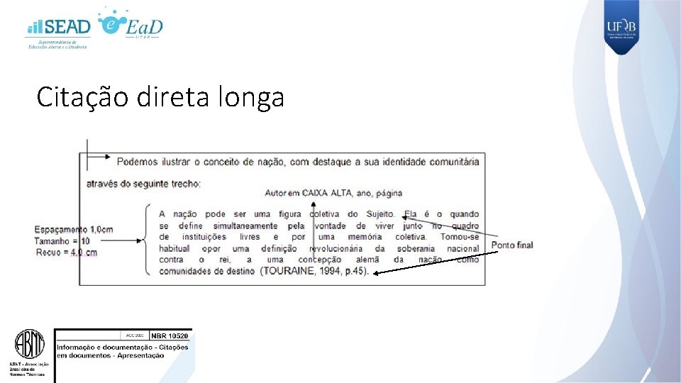 Citação direta longa 