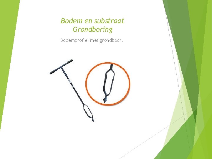 Bodem en substraat Grondboring Bodemprofiel met grondboor. 