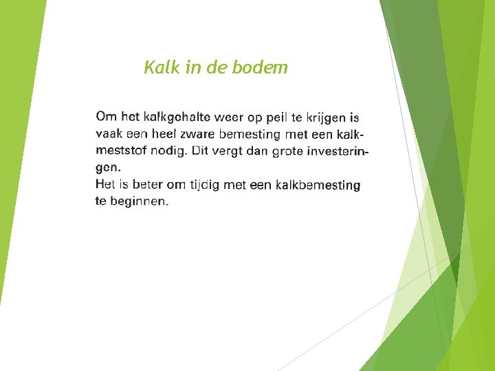 Kalk in de bodem 