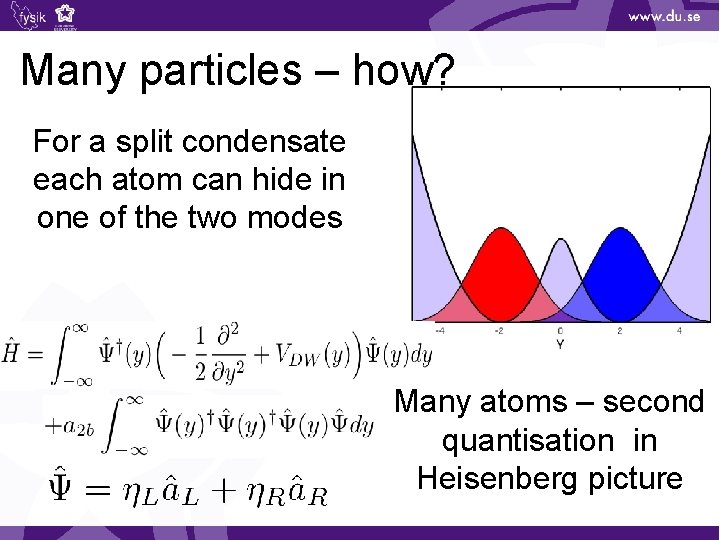 Many particles – how? For a split condensate each atom can hide in one