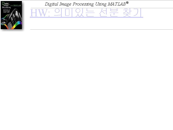 Digital Image Processing Using MATLAB® HW: 의미있는 선분 찾기 