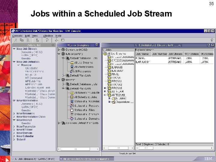 35 Jobs within a Scheduled Job Stream 35 Jobs within a Scheduled Job Stream