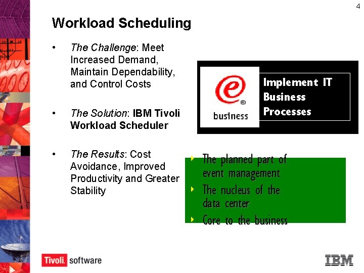 4 Workload Scheduling • The Challenge: Meet Increased Demand, Maintain Dependability, and Control Costs 4 Workload Scheduling • The Challenge: Meet Increased Demand, Maintain Dependability, and Control Costs