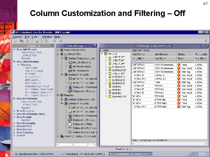 41 Column Customization and Filtering – Off 41 Column Customization and Filtering – Off