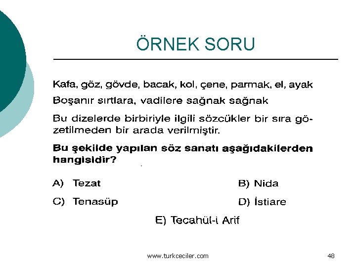 ÖRNEK SORU www. turkceciler. com 48 