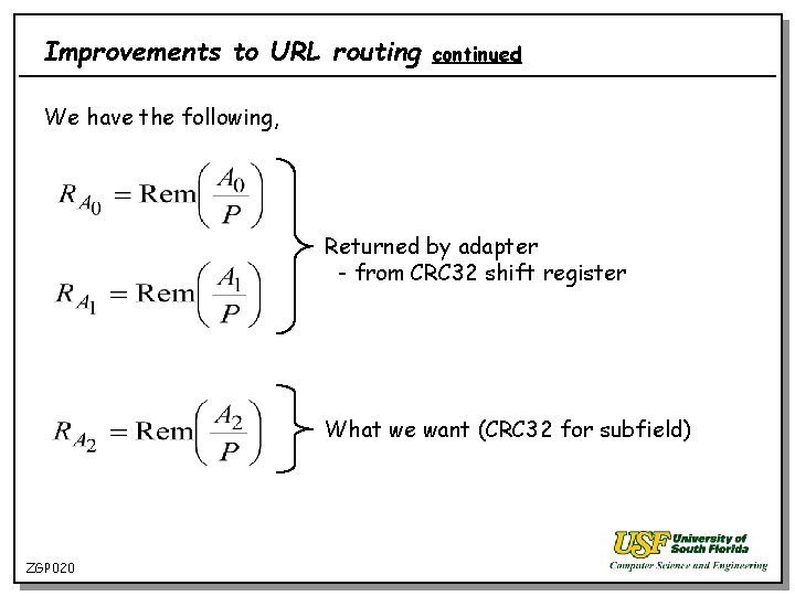Improvements to URL routing continued We have the following, Returned by adapter - from