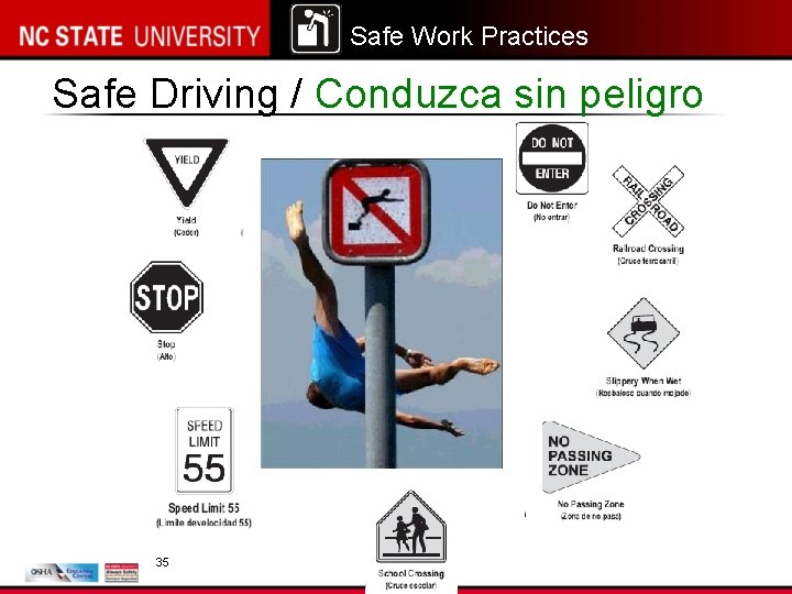Safe Work Practices Safe Driving / Conduzca sin peligro 35 