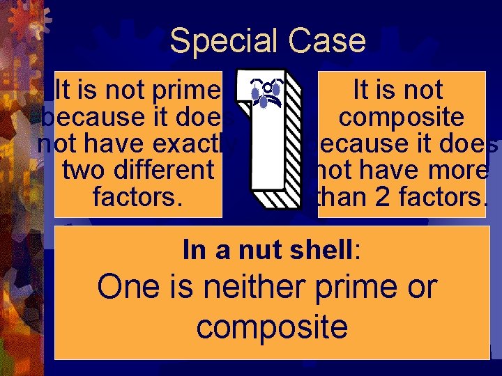 Special Case It is not prime because it does not have exactly two different