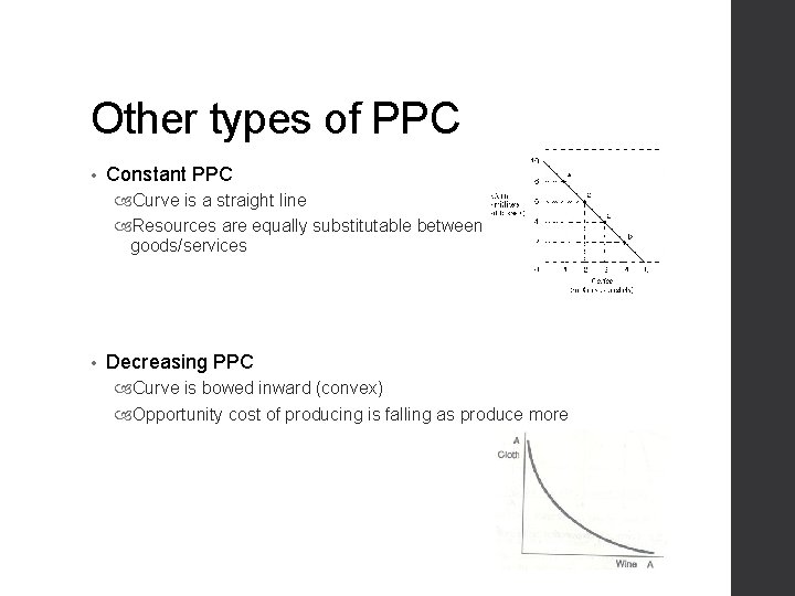 Other types of PPC • Constant PPC Curve is a straight line Resources are