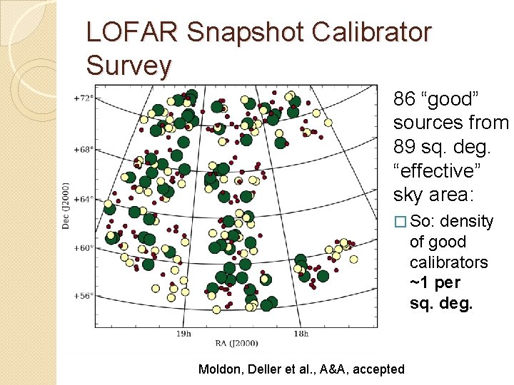 LOFAR Snapshot Calibrator Survey 86 “good” sources from 89 sq. deg. “effective” sky area: LOFAR Snapshot Calibrator Survey 86 “good” sources from 89 sq. deg. “effective” sky area: