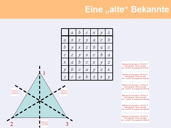 Eine „alte“ Bekannte 1 2 a b c x y z a x z