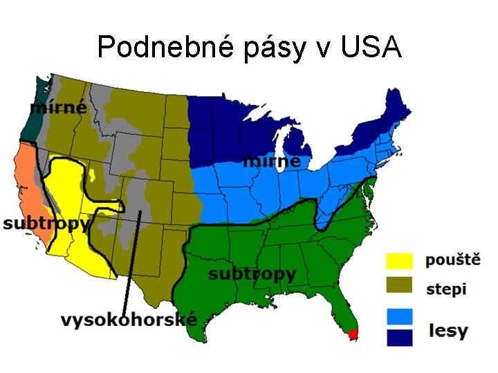 Podnebné pásy v USA 