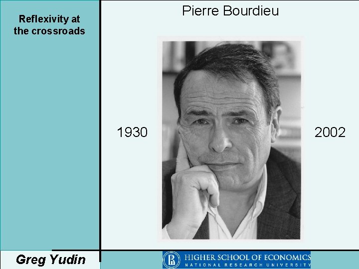 Pierre Bourdieu Reflexivity at the crossroads 1930 Greg Yudin 2002 