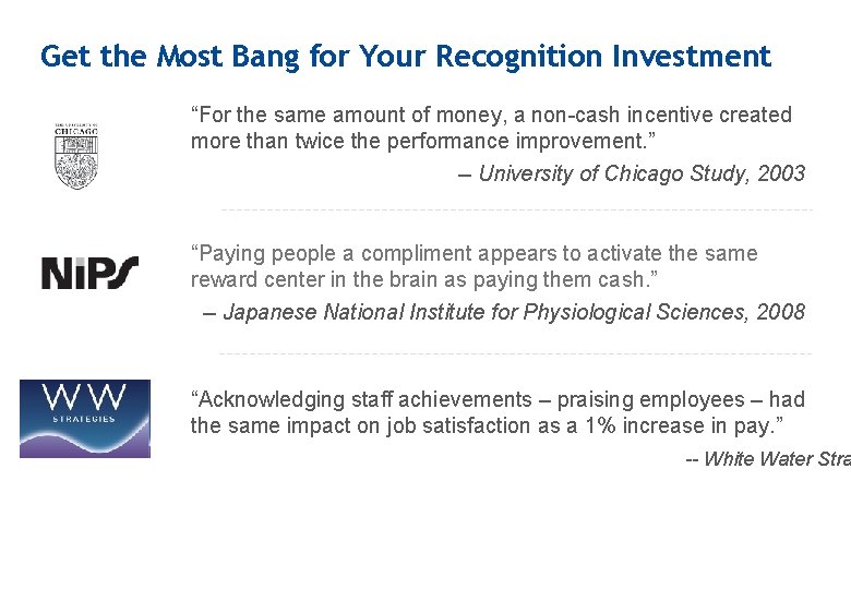 Get the Most Bang for Your Recognition Investment “For the same amount of money,