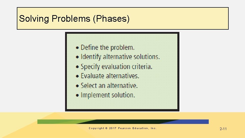 Solving Problems (Phases) Copyright © 2017 Pearson Education, Inc. 2 -11 