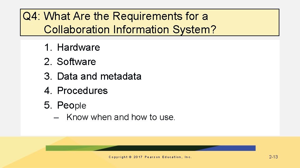 Q 4: What Are the Requirements for a Collaboration Information System? 1. 2. 3.
