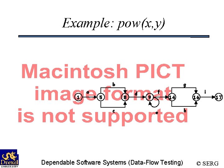 Example: pow(x, y) b 1 a 5 g 8 c d 9 f 14