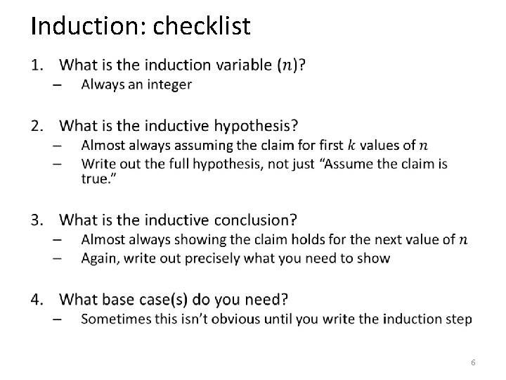 Induction: checklist • 6 Induction: checklist • 6