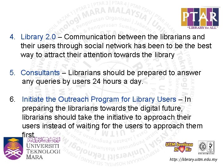 4. Library 2. 0 – Communication between the librarians and their users through social