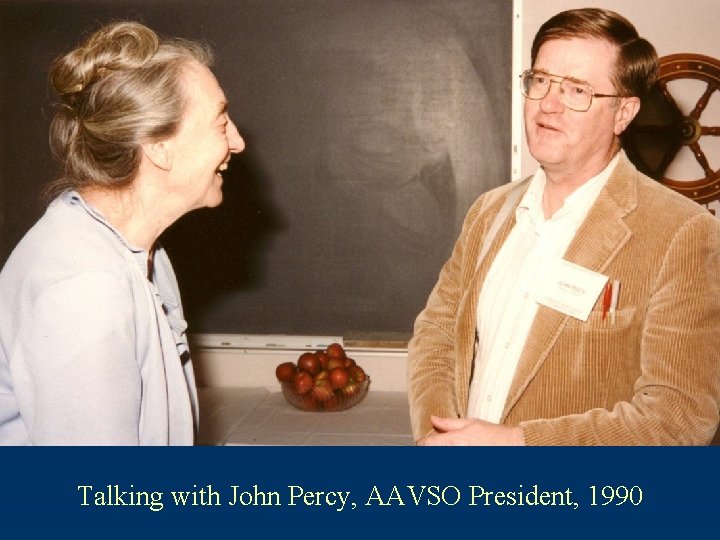 Talking with John Percy, AAVSO President, 1990 