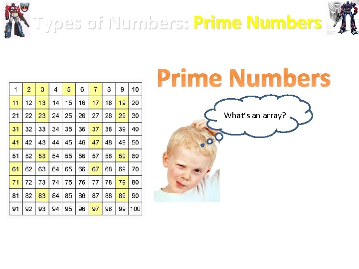 Types of Numbers: Prime Numbers What’s an array? 